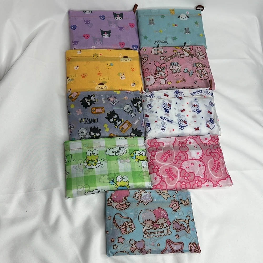 Sanrio Bad Batz-Maru Waterproof Portable Foldable Nylon Grocery Tote Bag - Picture 4 of 5